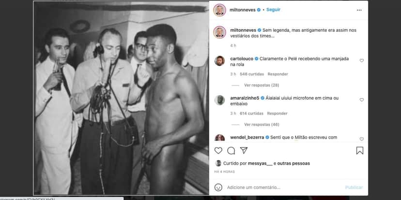 Milton Neves mostra bastidores de vestiário masculino (Reprodução) Milton Neves mostra bastidores de vestiário masculino (Reprodução)