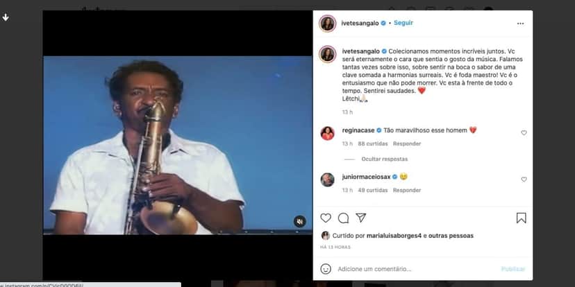 Ivete Sangalo dá adeus para parceiro (Reprodução) Ivete Sangalo dá adeus para parceiro (Reprodução)