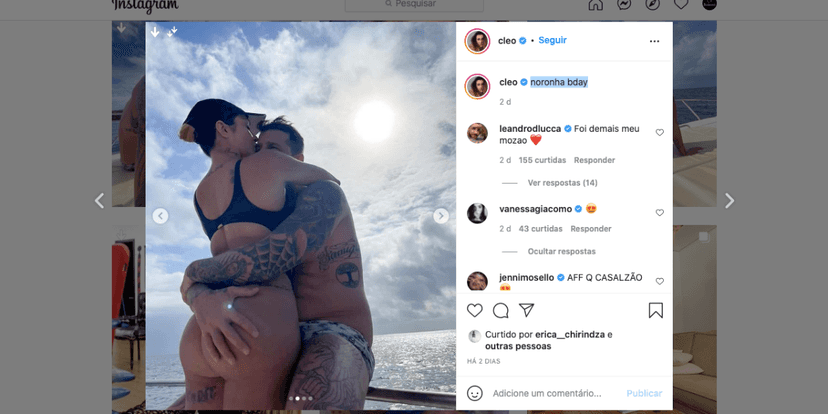Cleo compartilha momento fofo com o marido (Reprodução) Cleo compartilha momento fofo com o marido (Reprodução)