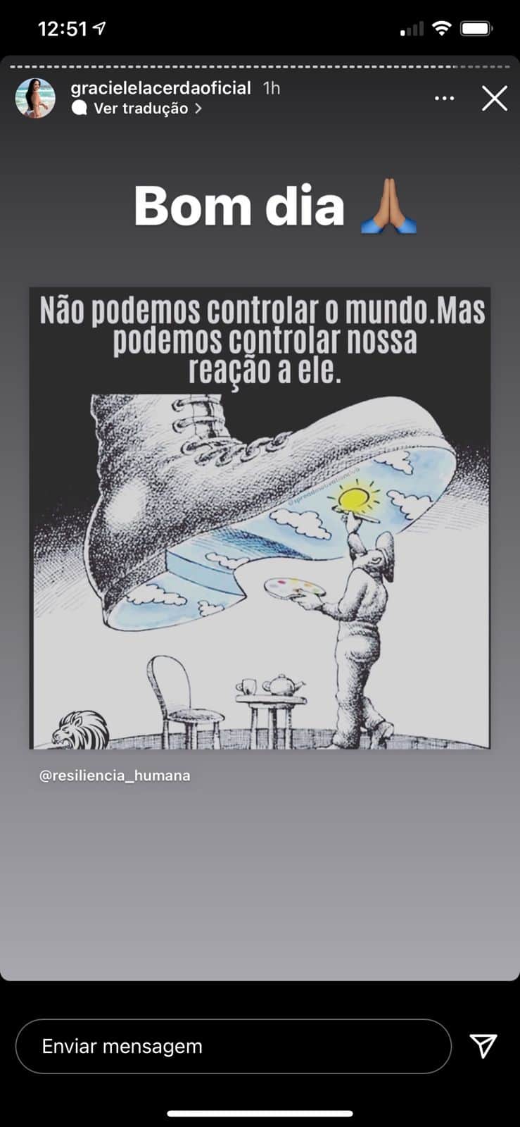 Graciele Lacerda expõe recado nas redes sociais (Reprodução) Graciele Lacerda expõe recado nas redes sociais (Reprodução)