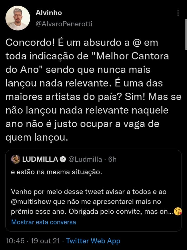 Opinião de um internauta (Foto: Reprodução/ Twitter) Opinião de um internauta (Foto: Reprodução/ Twitter)