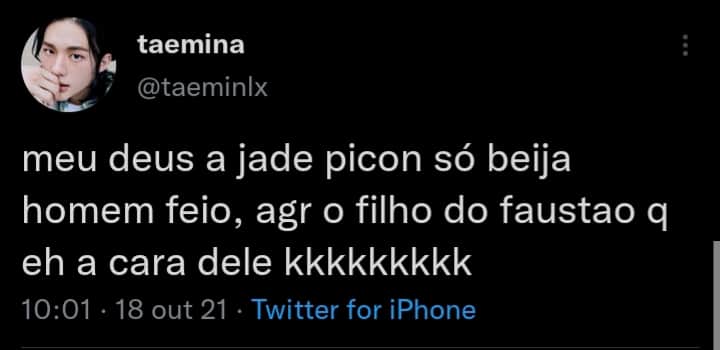Comentário sobre Jade Picon (Foto: Reprodução) Comentário sobre Jade Picon (Foto: Reprodução)