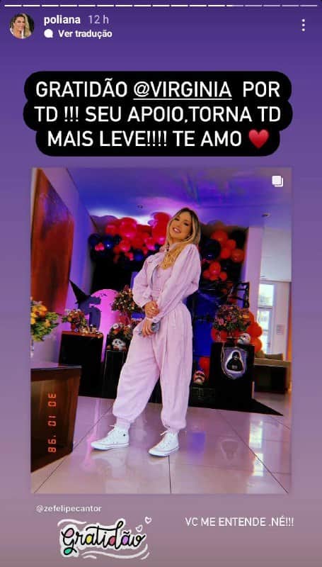 Poliana Rocha decidiu mandar um recado para Virgínia, esposa de Zé Felipe (Foto: Reprodução/ Instagram) Poliana Rocha decidiu mandar um recado para Virgínia, esposa de Zé Felipe (Foto: Reprodução/ Instagram)