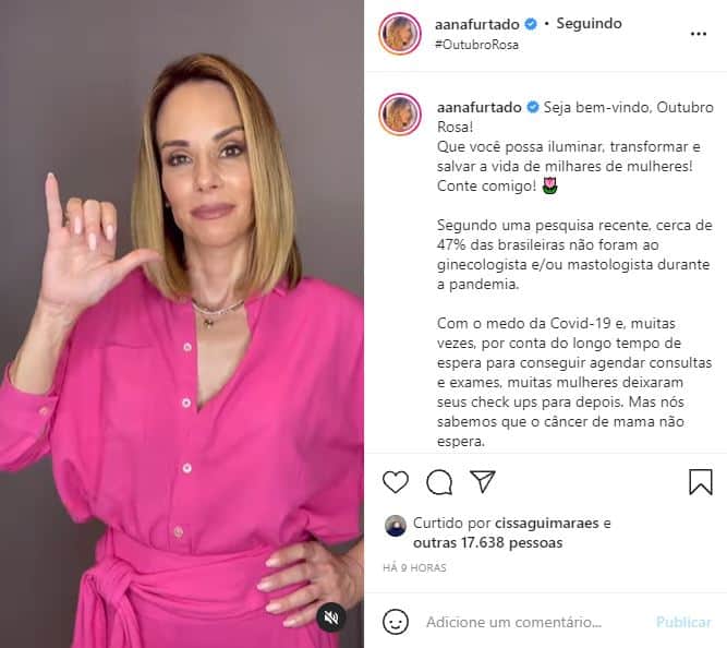 Ana Furtado abriu o jogo sobre sua luta contra o câncer de mama (Foto: Reprodução) Ana Furtado abriu o jogo sobre sua luta contra o câncer de mama (Foto: Reprodução)