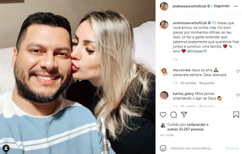 Andressa Urach se derreteu por Thiago Lopes (Foto: Reprodução) Andressa Urach se derreteu por Thiago Lopes (Foto: Reprodução)