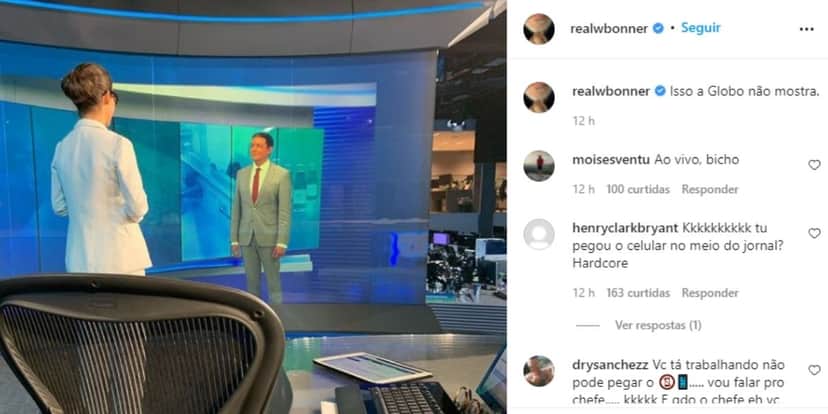 Bonner e Renata Vasconcellos quebram protocolo, pegam celular, leem notícia e denunciam: "A Globo não mostra" Bonner e Renata Vasconcellos quebram protocolo, pegam celular, leem notícia e denunciam: "A Globo não mostra"