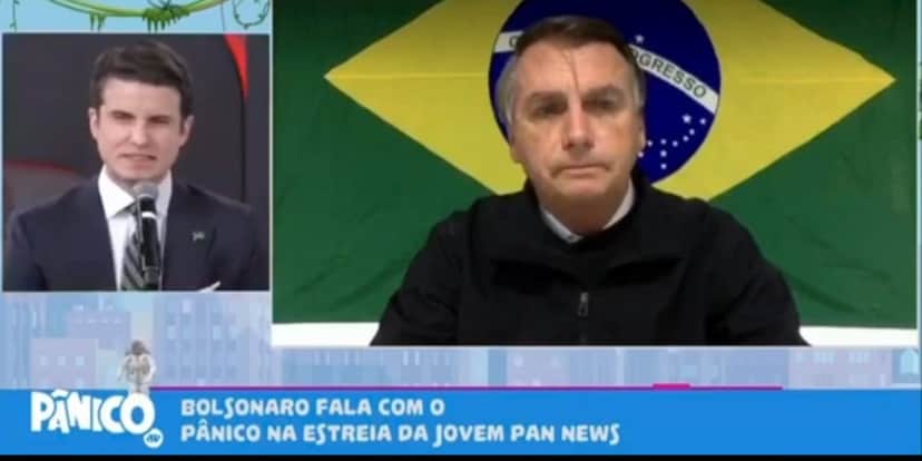 Bolsonaro abandona entrevista após briga com André Marinho, na Jovem Pan - Foto: Reprodução Bolsonaro abandona entrevista após briga com André Marinho, na Jovem Pan - Foto: Reprodução