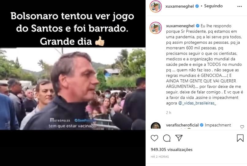Xuxa Meneghel deu uma resposta na lata para Bolsonaro (Foto: Reprodução) Xuxa Meneghel deu uma resposta na lata para Bolsonaro (Foto: Reprodução)