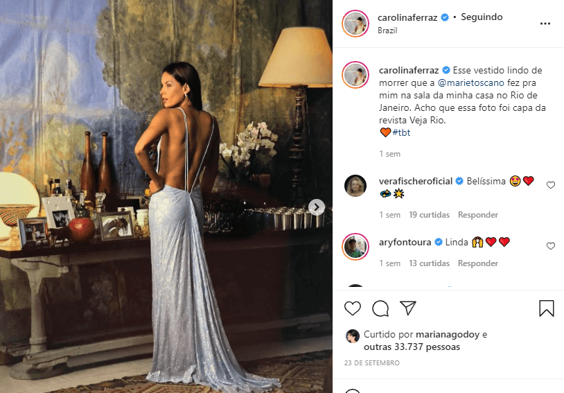 Em foto nas redes sociais, Carolina Ferraz prova todo seu sucesso (Foto: Reprodução) Em foto nas redes sociais, Carolina Ferraz prova todo seu sucesso (Foto: Reprodução)