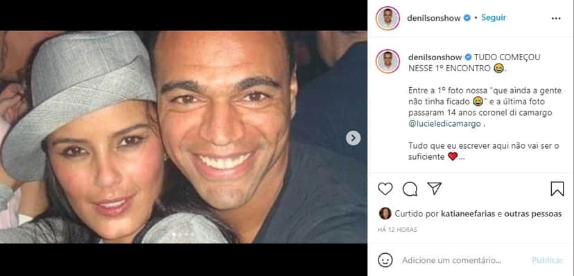 Denílson se declara à esposa, Luciele Di Camargo - Foto: Reprodução Denílson se declara à esposa, Luciele Di Camargo - Foto: Reprodução