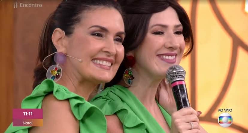 Fátima Bernardes e Dani Calabresa no "Encontro" (Foto: Reprodução/TV Globo)