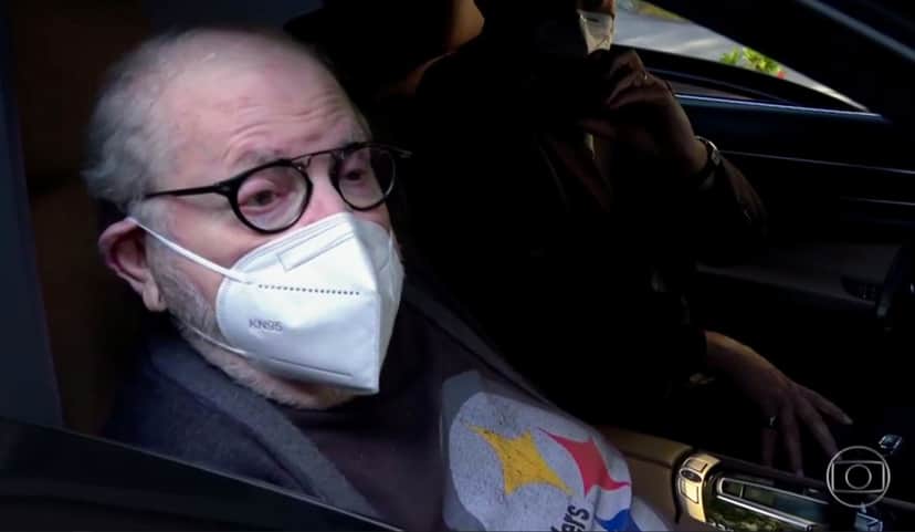 Jô Soares foi tomar a segunda dose da vacina em maio (Foto: Reprodução/TV Globo) Jô Soares foi tomar a segunda dose da vacina em maio (Foto: Reprodução/TV Globo)
