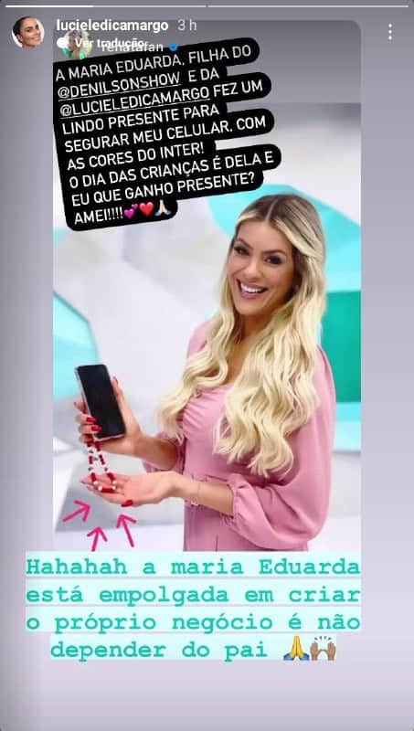 Renata Fan decidiu mandar recado para Denílson e Luciele, após receber presente (Foto: Reprodução) Renata Fan decidiu mandar recado para Denílson e Luciele, após receber presente (Foto: Reprodução)
