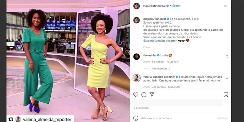 "A gente se tem", Maju Coutinho expõe relação com famosa da Globo e escancara sentimentos: "Ao teu lado" "A gente se tem", Maju Coutinho expõe relação com famosa da Globo e escancara sentimentos: "Ao teu lado"
