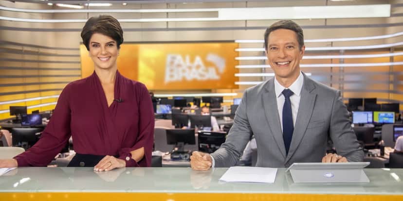 Mariana Godoy e Sergio Aguiar no comando do Fala Brasil, da Record - Foto: Reprodução Mariana Godoy e Sergio Aguiar no comando do Fala Brasil, da Record - Foto: Reprodução