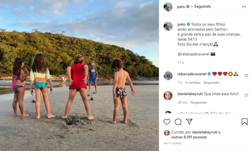 Alexandre Pato celebrou o Dia das Crianças (Foto: Reprodução/ Instagram) Alexandre Pato celebrou o Dia das Crianças (Foto: Reprodução/ Instagram)