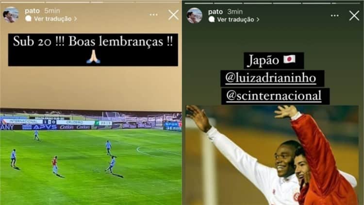Alexandre Pato recorda época que jogou no Internacional - Reprodução Alexandre Pato recorda época que jogou no Internacional - Reprodução