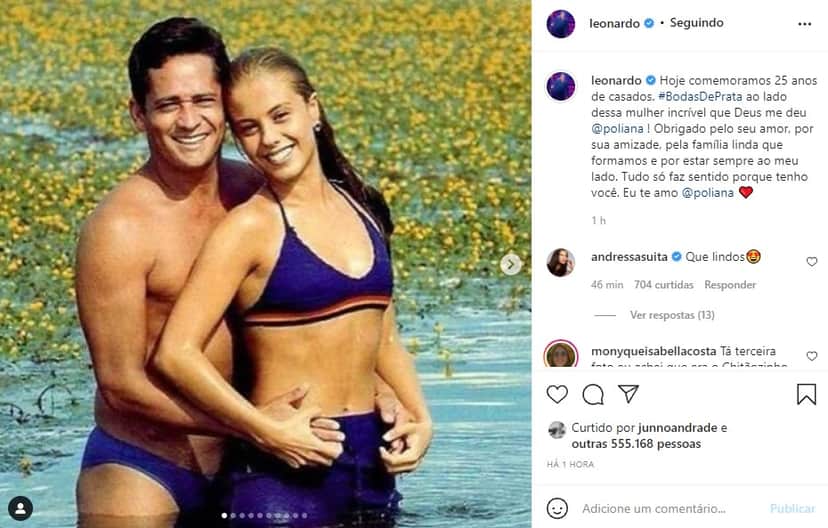 Leonardo se declarou para a esposa (Foto: Reprodução/ Instagram) Leonardo se declarou para a esposa (Foto: Reprodução/ Instagram)