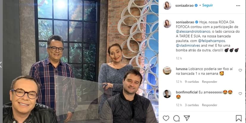 Colunista de Sonia Abrão deixa o A Tarde é Sua, é substituído na RedeTV! e apresentadora confirma notícia Colunista de Sonia Abrão deixa o A Tarde é Sua, é substituído na RedeTV! e apresentadora confirma notícia