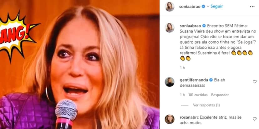 "Quando vão se tocar?", Sonia Abrão expõe Susana Vieira, explode em verdades e diz o que pensa: "Deu show" "Quando vão se tocar?", Sonia Abrão expõe Susana Vieira, explode em verdades e diz o que pensa: "Deu show"