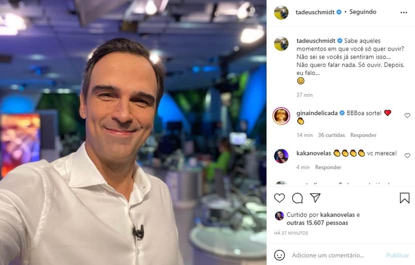 Tadeu Schmidt será o novo apresentador do BBB (Foto: Reprodução) Tadeu Schmidt será o novo apresentador do BBB (Foto: Reprodução)