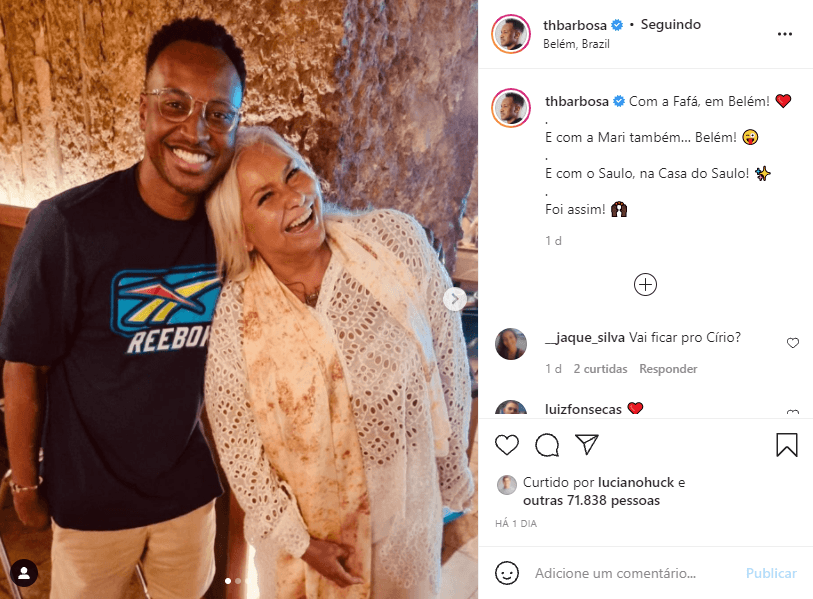 Thiaguinho almoçou com Fafá de Belém e deu o que falar nas redes sociai (Foto: Reprodução) Thiaguinho almoçou com Fafá de Belém e deu o que falar nas redes sociai (Foto: Reprodução)