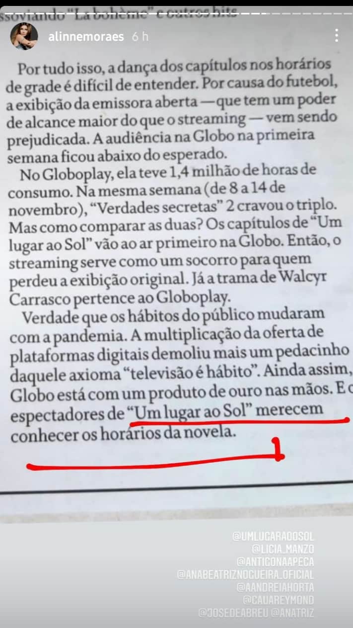 Publicação de Alinne Moraes em seu Instagram (Foto: Reprodução/ Instagram) Publicação de Alinne Moraes em seu Instagram (Foto: Reprodução/ Instagram)