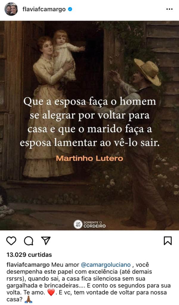 Esposa de Luciano Camargo escandaliza e confirma sobre saída do artista de casa: “Lamentar quando vê-lo sair” Esposa de Luciano Camargo escandaliza e confirma sobre saída do artista de casa: “Lamentar quando vê-lo sair”