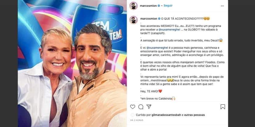 Marcos Mion manda recado para Xuxa (Reprodução) Marcos Mion manda recado para Xuxa (Reprodução)