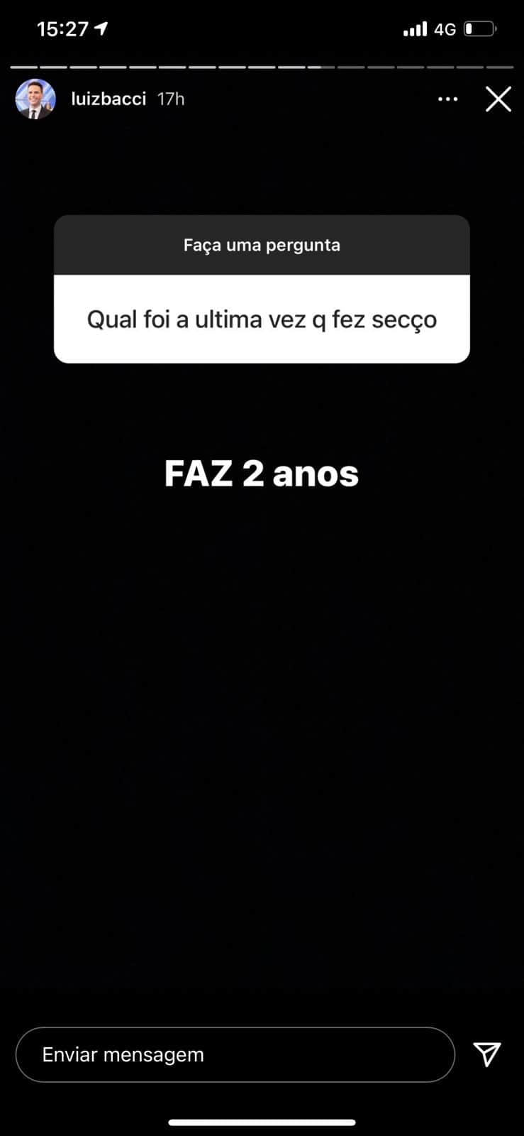 Luiz Bacci, após ser flagrado aos beijos em festa sigilosa, entrega vida íntima e expõe tempo sem sexo: "Anos" Luiz Bacci, após ser flagrado aos beijos em festa sigilosa, entrega vida íntima e expõe tempo sem sexo: "Anos"