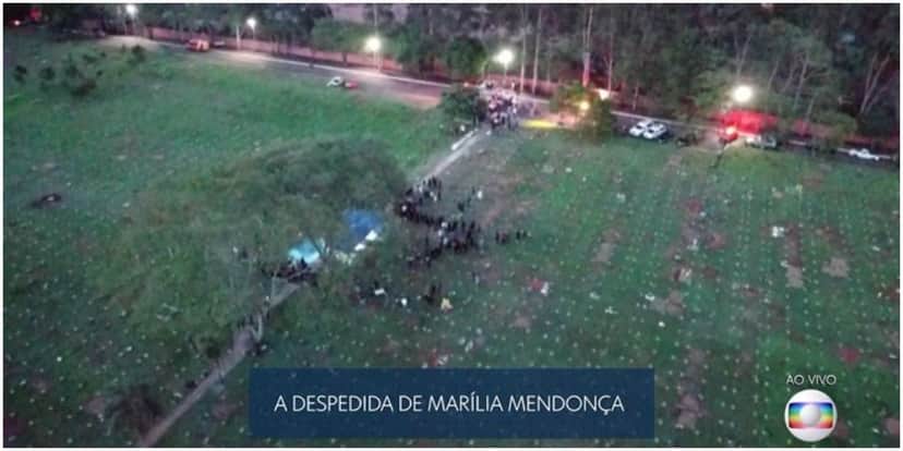Globo exibiu enterro de Marília Mendonça - Foto: Reprodução Globo exibiu enterro de Marília Mendonça - Foto: Reprodução