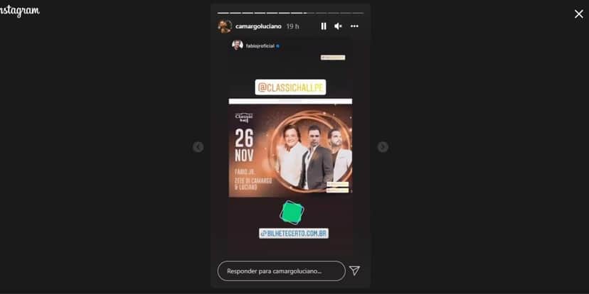 Luciano Camargo, em meio a rompimento com Zezé, dá desfecho de dupla em anúncio oficial e surge em trio Luciano Camargo, em meio a rompimento com Zezé, dá desfecho de dupla em anúncio oficial e surge em trio