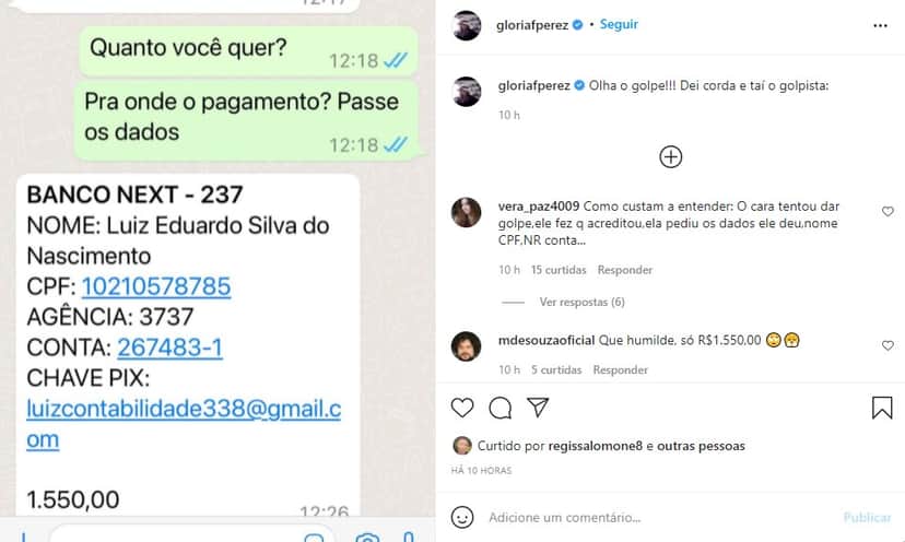 Gloria Perez expõe tentativa de golpe - Foto: Reprodução Gloria Perez expõe tentativa de golpe - Foto: Reprodução