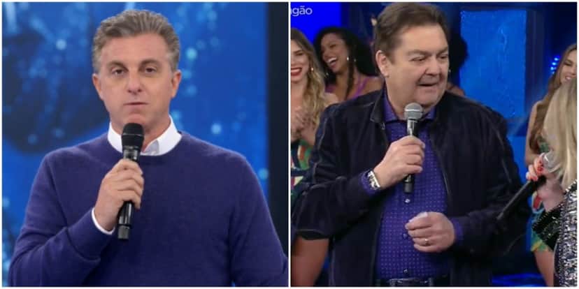 Luciano Huck e Faustão no Domingão com Huck e do Faustão - Foto: Montagem Luciano Huck e Faustão no Domingão com Huck e do Faustão - Foto: Montagem