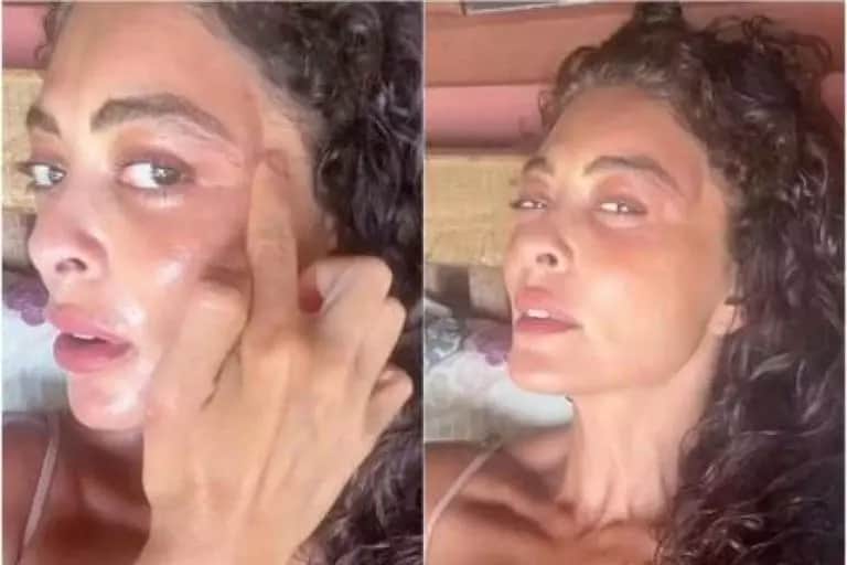 Juliana Paes surge com rosto deformado - Reprodução Juliana Paes surge com rosto deformado - Reprodução