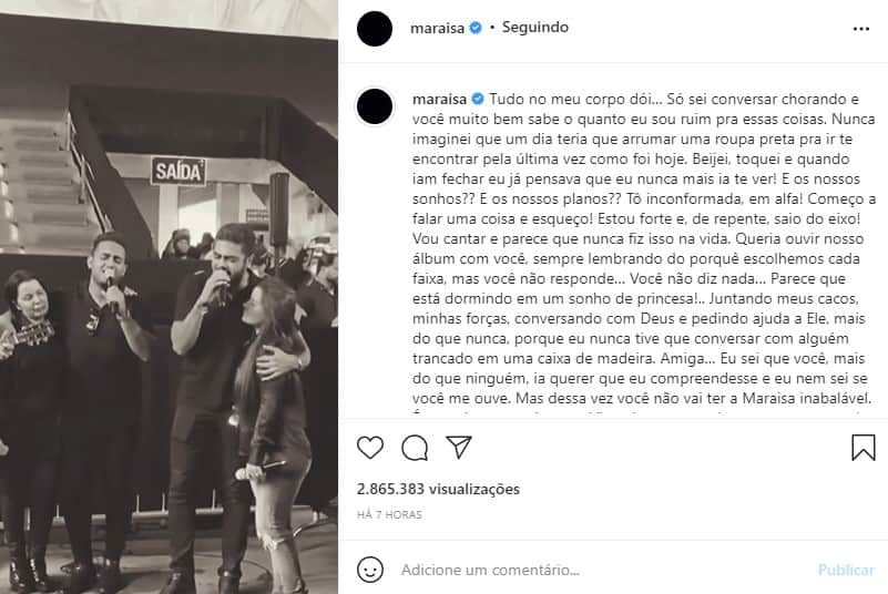 Maraisa abriu o coração em declaração para Marília Mendonça (Foto: Reprodução)