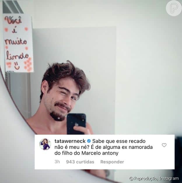 Rafa Vitti exibe selfie com o recadinho do espelho (Foto: Instagram) Rafa Vitti exibe selfie com o recadinho do espelho (Foto: Instagram)