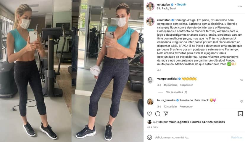 Renata Fan posta foto na academia e leva fãs à loucura - Reprodução Renata Fan posta foto na academia e leva fãs à loucura - Reprodução