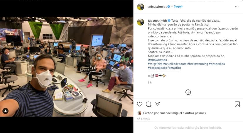 Tadeu Schmidt se despede do Fantástico em textão emocionante - Foto: Divulgação Tadeu Schmidt se despede do Fantástico em textão emocionante - Foto: Divulgação