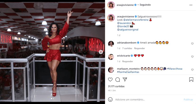 Viviane Araújo posta foto provocante nas redes sociais (Foto: Reprodução) Viviane Araújo posta foto provocante nas redes sociais (Foto: Reprodução)