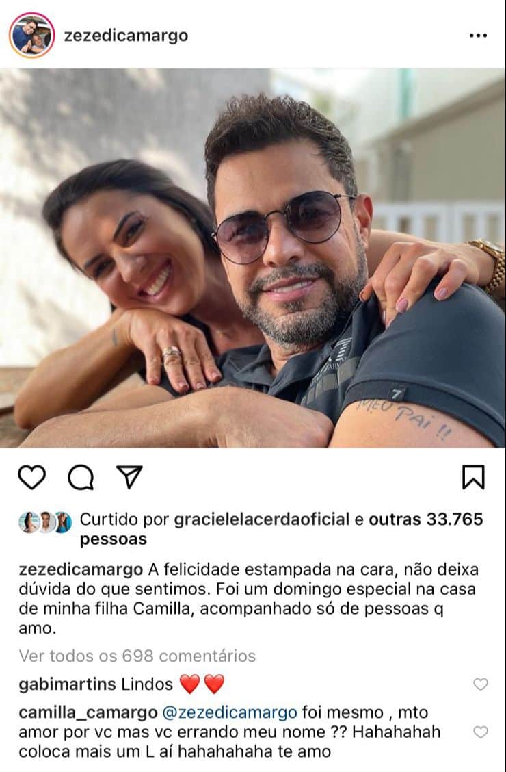 "Não deixa dúvida", Filha de Zezé vem à público e denuncia absurdo do pai ao lado de Graciele Lacerda: "Errando" "Não deixa dúvida", Filha de Zezé vem à público e denuncia absurdo do pai ao lado de Graciele Lacerda: "Errando"