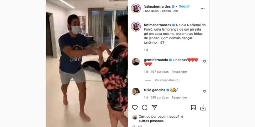 De acordo com Fátima Bernardes, relação com Túlio está ótima (Reprodução) De acordo com Fátima Bernardes, relação com Túlio está ótima (Reprodução)