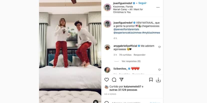 De acordo com João Figueiredo e Sasha, clima natalino já chegou (Reprodução) De acordo com João Figueiredo e Sasha, clima natalino já chegou (Reprodução)