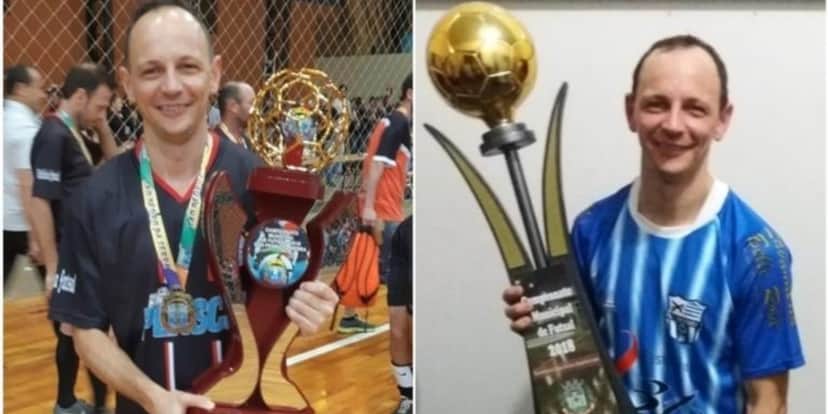 Geovani Biancho morreu após ter sido atingido com voadora em campo (Foto: Montagem)