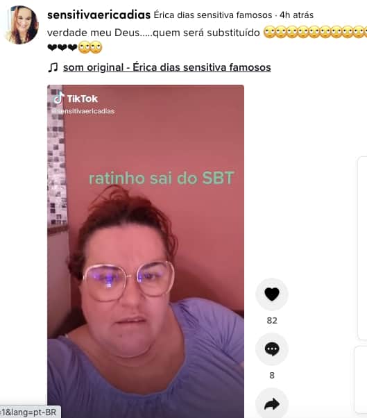 De acordo com Érika Dias, Ratinho deixará SBT (Reprodução) De acordo com Érika Dias, Ratinho deixará SBT (Reprodução)
