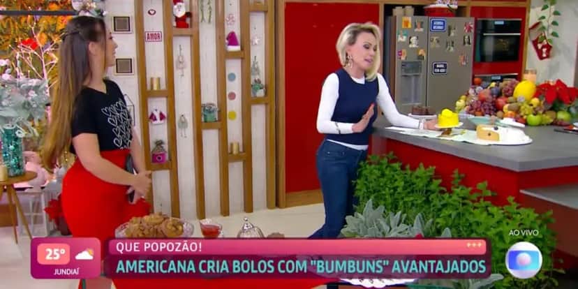 Ana Maria Braga exibiu bolos com bumbuns avantajados em seu Mais Você (Foto: Reprodução) Ana Maria Braga exibiu bolos com bumbuns avantajados em seu Mais Você (Foto: Reprodução)