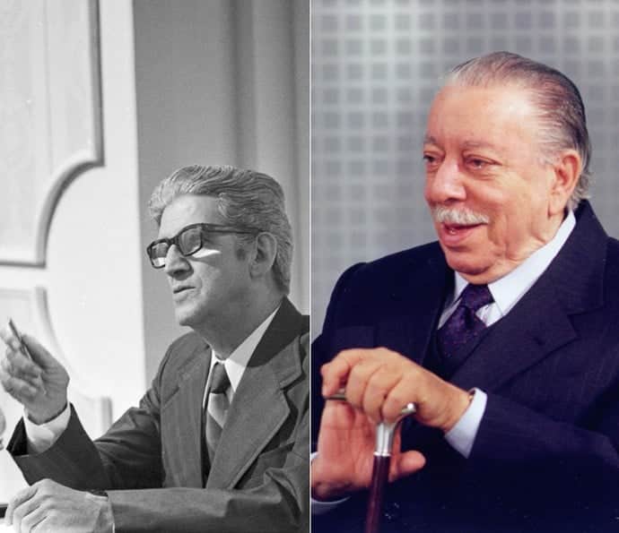 Francisco Moreno e José Lewgoy como Edmundo e Eduardo, respectivamente (Foto: Reprodução/TV Globo) Francisco Moreno e José Lewgoy como Edmundo e Eduardo, respectivamente (Foto: Reprodução/TV Globo)