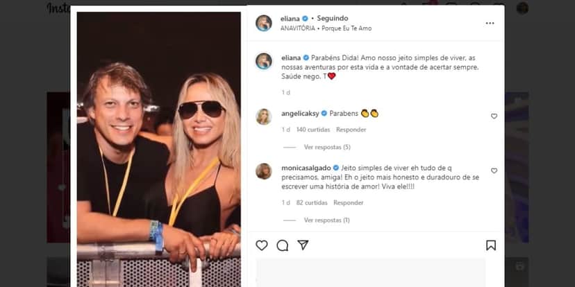 Eliana e Adriano Ricco (Foto: Reprodução/Instagram) Eliana e Adriano Ricco (Foto: Reprodução/Instagram)