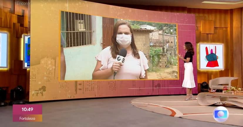 Fátima Bernardes falou com a repórter Taísa Moura no "Encontro" (Foto: Reprodução/TV Globo)