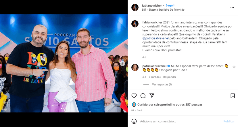 Diretor do Programa Silvio Santos fala de Patrícia Abravanel (Foto: Reprodução) Diretor do Programa Silvio Santos fala de Patrícia Abravanel (Foto: Reprodução)